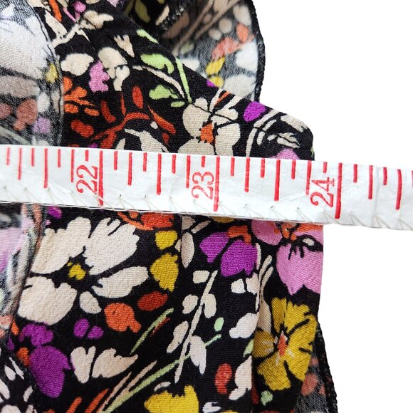 Democracy Split V-Neck Floral Print Blouse Short Flutter Sleeves and Side Sz 2X - Picture 14 of 16